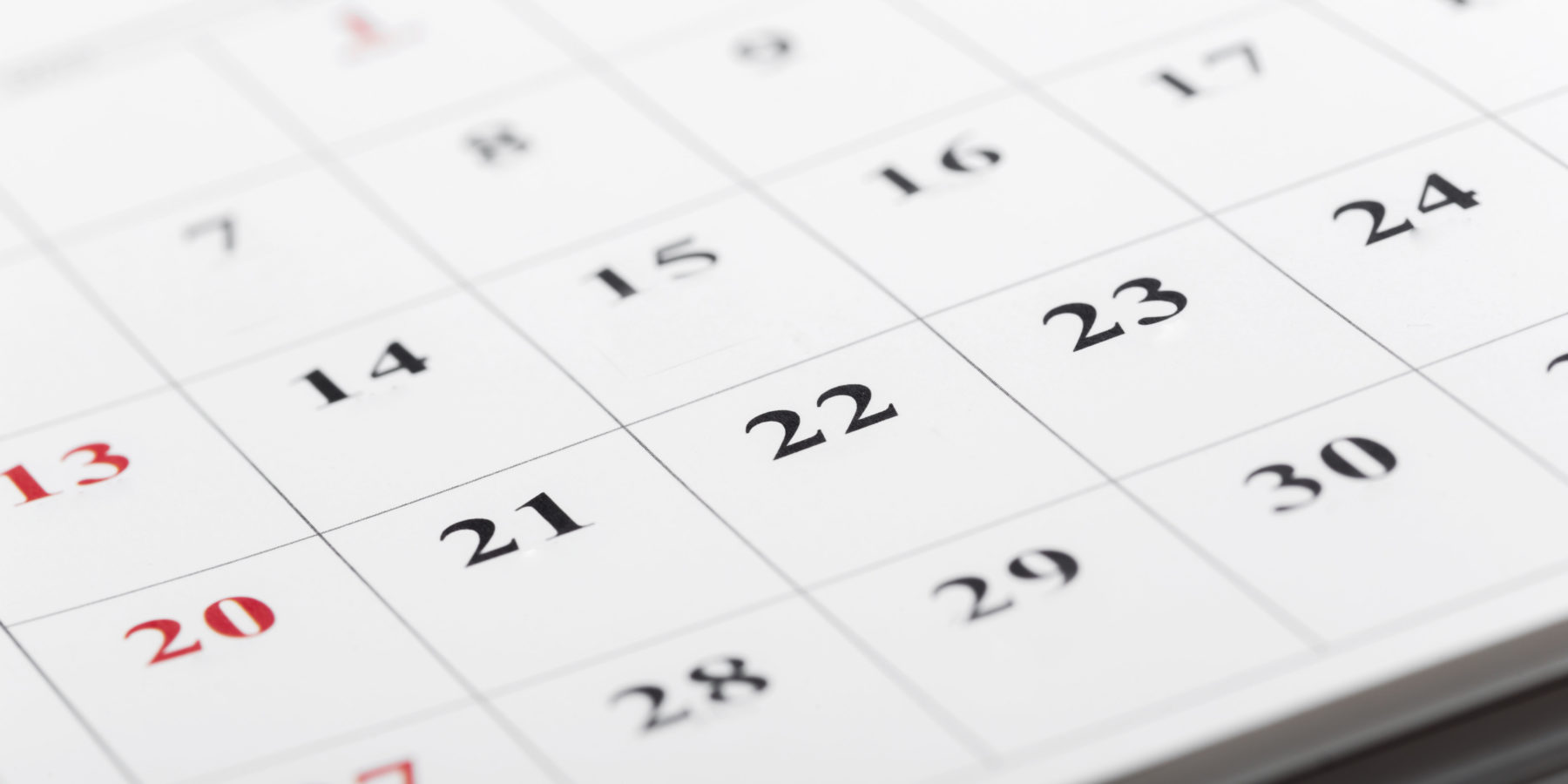 The Calendar of events for the Jonesboro Association of BMA Churches